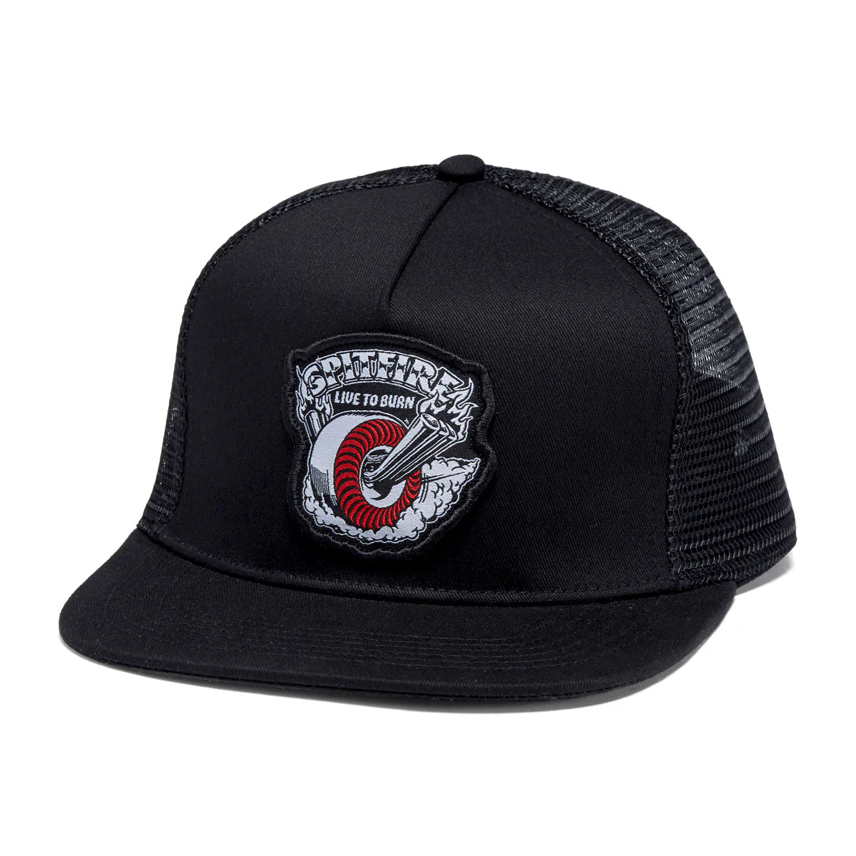 Spitfire Burnout Mesh Hat - Blk/White/Red