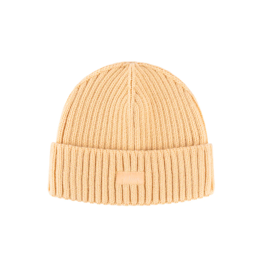 Dime Cursive Fold Beanie-(sand)