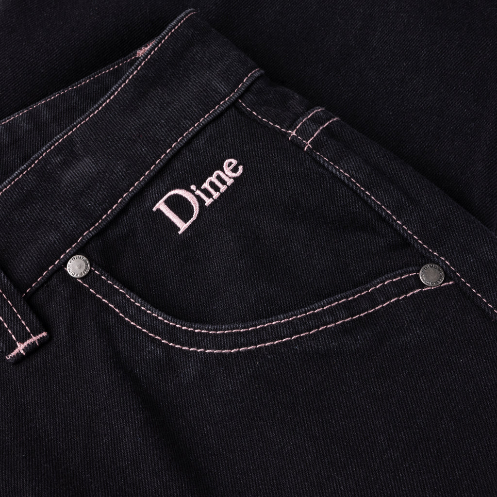 Dime Classic Relaxed Denim Pants - Black/Contrast Stitch