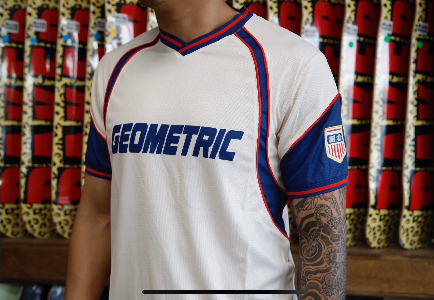 Geometric Jersey Cream