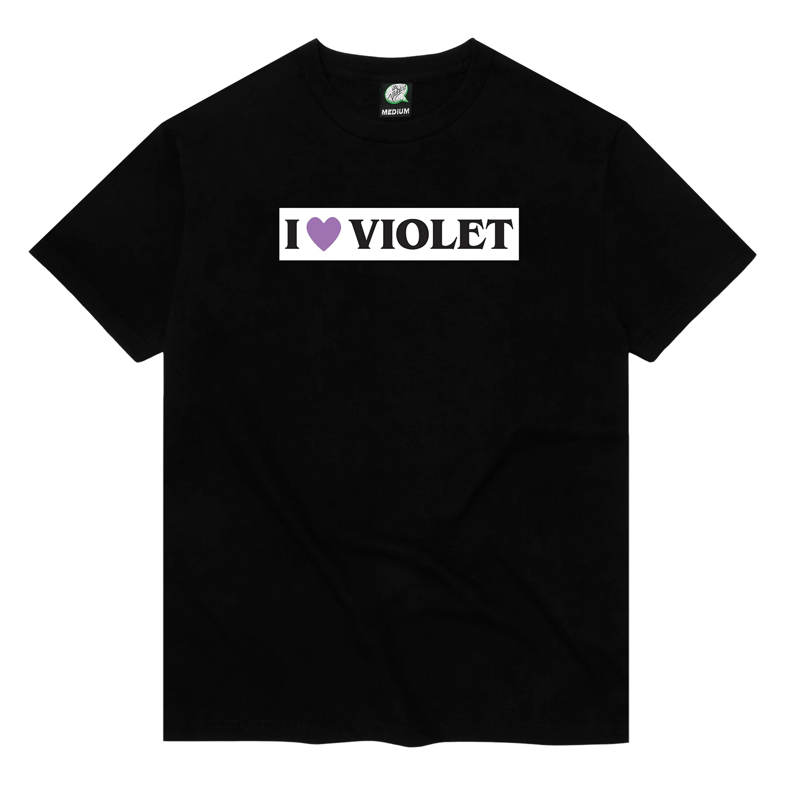 Violet I Heart Violet T-shirt-(Black)