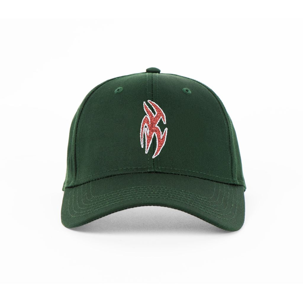 Shadow Box Hat - Green w/Silver Sparkle Vinyl