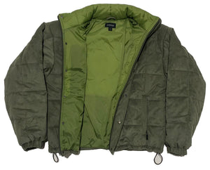 Bronze 56K Faux Suede Puffer Jacket (Olive)