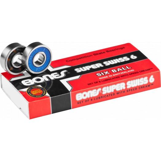 Bones Super Swiss Skateboard Bearings 6 Ball 8Pack