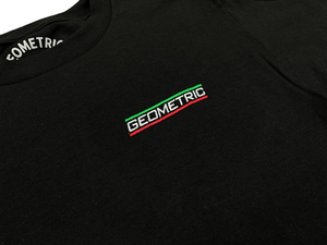 Geometric Bar Logo Embroidered Tee - Black